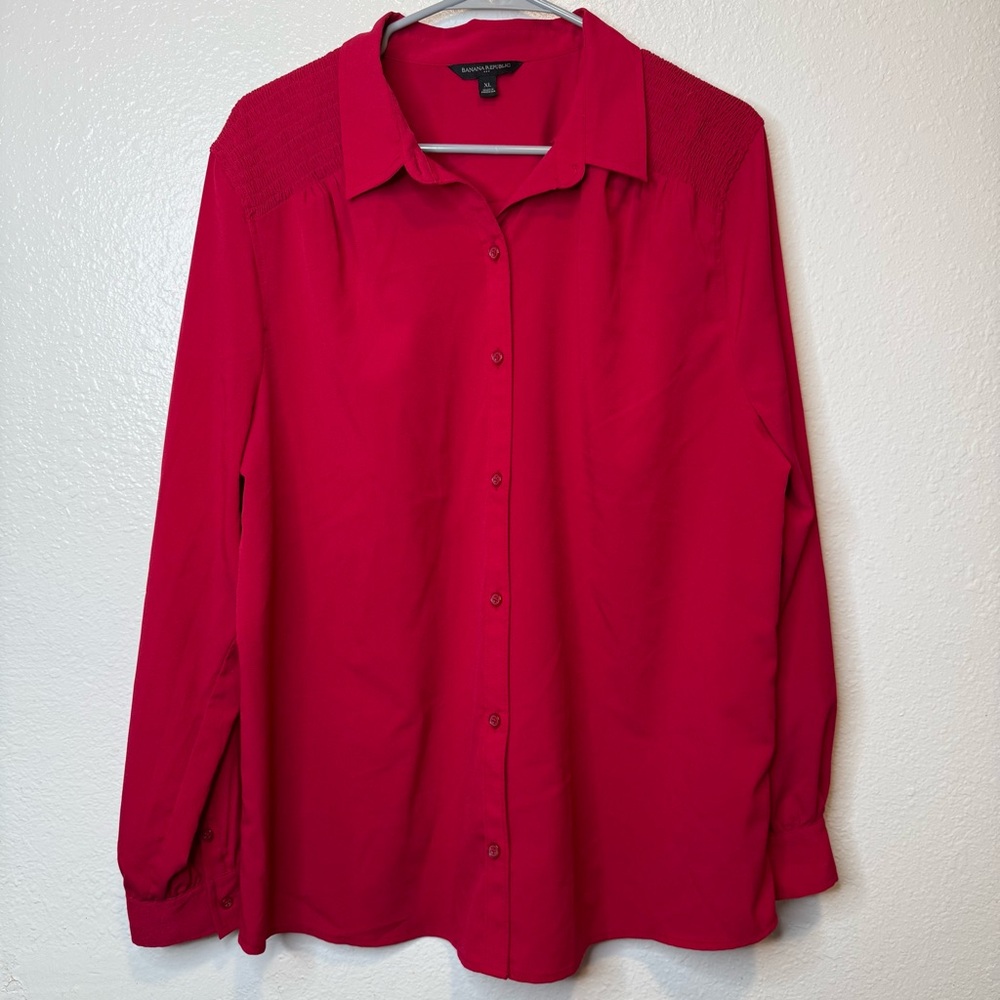 Banana Republic Red Button-Down Shirt